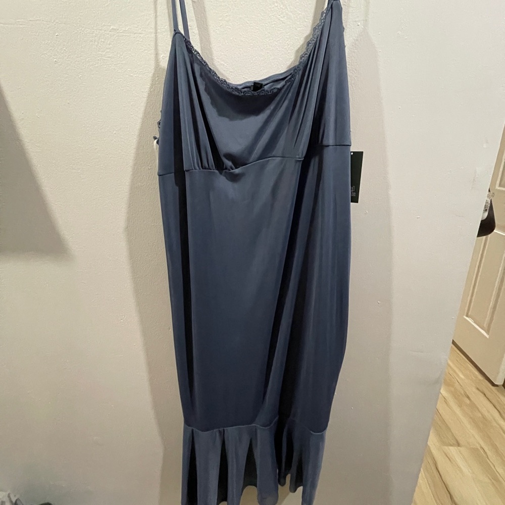 Blue mesh mermaid style dress